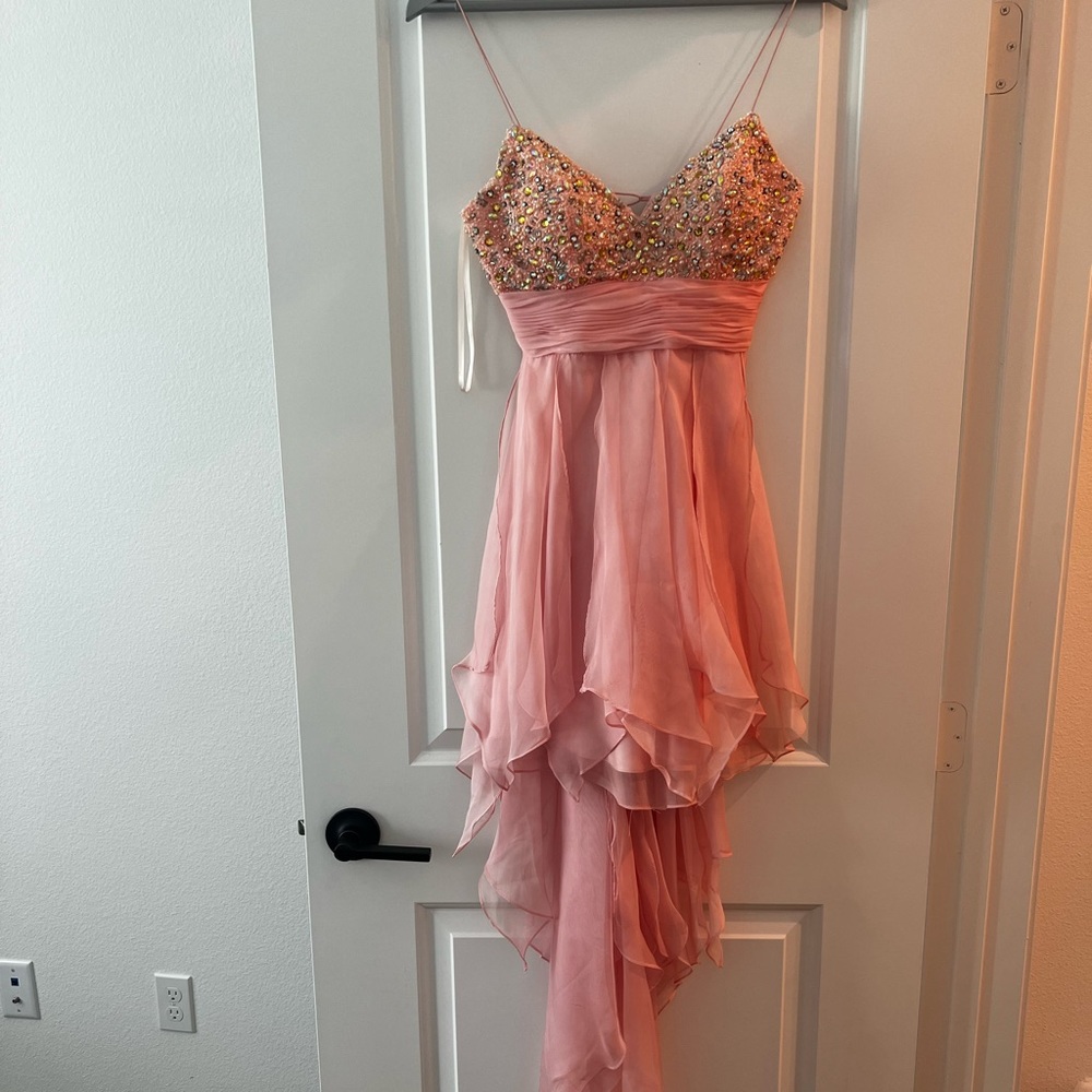 Peach prom dress